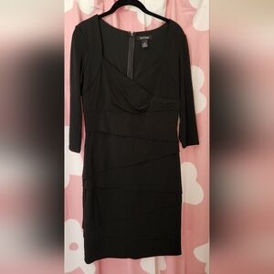 White House Black Market Black Long Sleeve Dress, Size 12